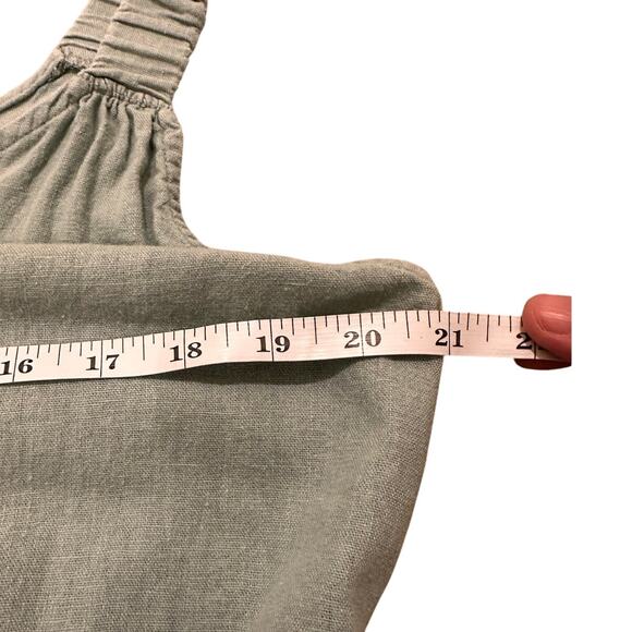 MSK Linen Blend Cropped Wide Leg Jumpsuit Lagenlook Light Sage Green XL - Picture 4 of 9